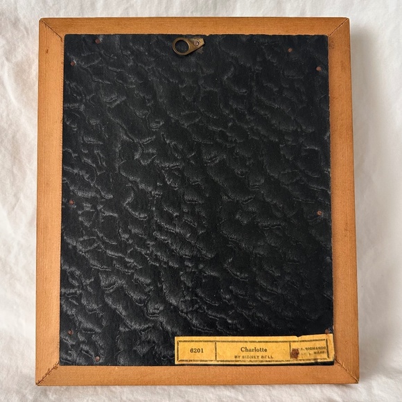 Vintage Sidney Bell CHARLOTTE Gold Wood Framed Print - Picture 2 of 3